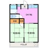 サンコーポ林 2DKの間取り