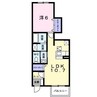 レットル・ダムール　Ａ棟 1LDKの間取り