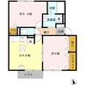 グレースヒル　B 2DKの間取り