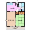 ハートランド壱番館 2DKの間取り