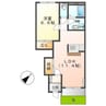 プランドールⅡ 1LDKの間取り