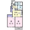 セレーノⅡ 2DKの間取り