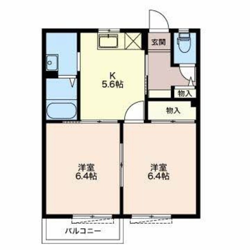 間取図 アネックス虹　ＤＥ