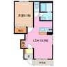 ベルシーナ駅部田 1LDKの間取り