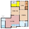 大黒田町貸家 2DK+Sの間取り