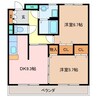 メルベーユ 2DKの間取り