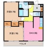 メルベーユ 2DKの間取り