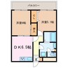 中央マンション松阪 2DKの間取り