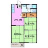 石津ハイツ 3DKの間取り