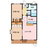 クローバー・グリーンⅡ 2LDKの間取り