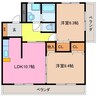 メルベーユ 2LDKの間取り