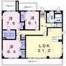 名古屋市営地下鉄東山線/上社駅 徒歩16分 2階 築23年 3LDKの間取り