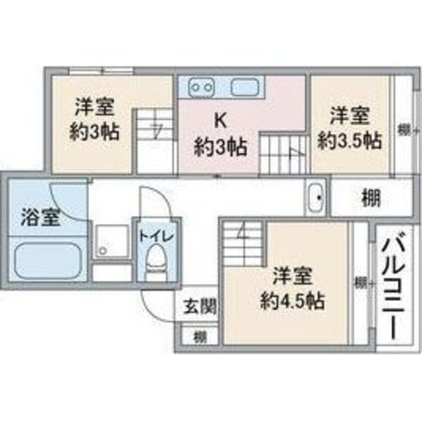 間取図 名古屋市営地下鉄東山線/上社駅 徒歩12分 1階 築51年