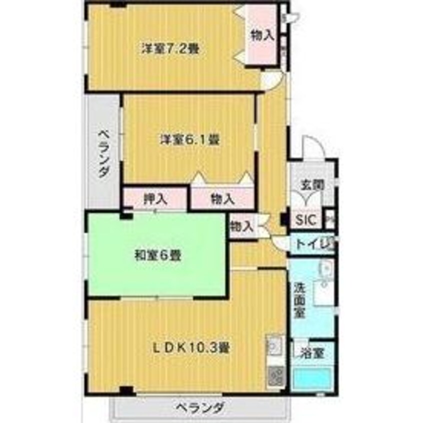 間取図 名古屋市営地下鉄鶴舞線/平針駅 バス10分「野方」停下車:停歩3分 2階 築24年