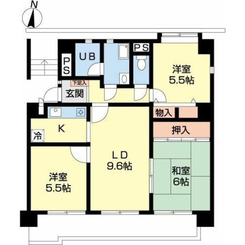 間取図 名鉄豊田線/日進駅 徒歩9分 2階 築32年