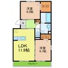 名鉄豊田線/日進駅 徒歩15分 3階 築13年 2LDKの間取り