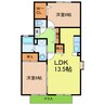名鉄豊田線/赤池駅 徒歩35分 1階 築28年 2LDKの間取り