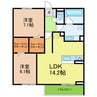愛知高速交通東部丘陵線<リニモ>/長久手古戦場駅 徒歩5分 3階 築4年 2LDKの間取り