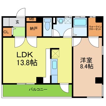 間取図 愛知高速交通東部丘陵線<リニモ>/長久手古戦場駅 徒歩9分 2階 築14年