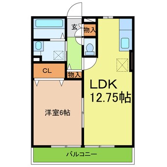 間取図 名鉄豊田線/米野木駅 徒歩6分 1階 築17年