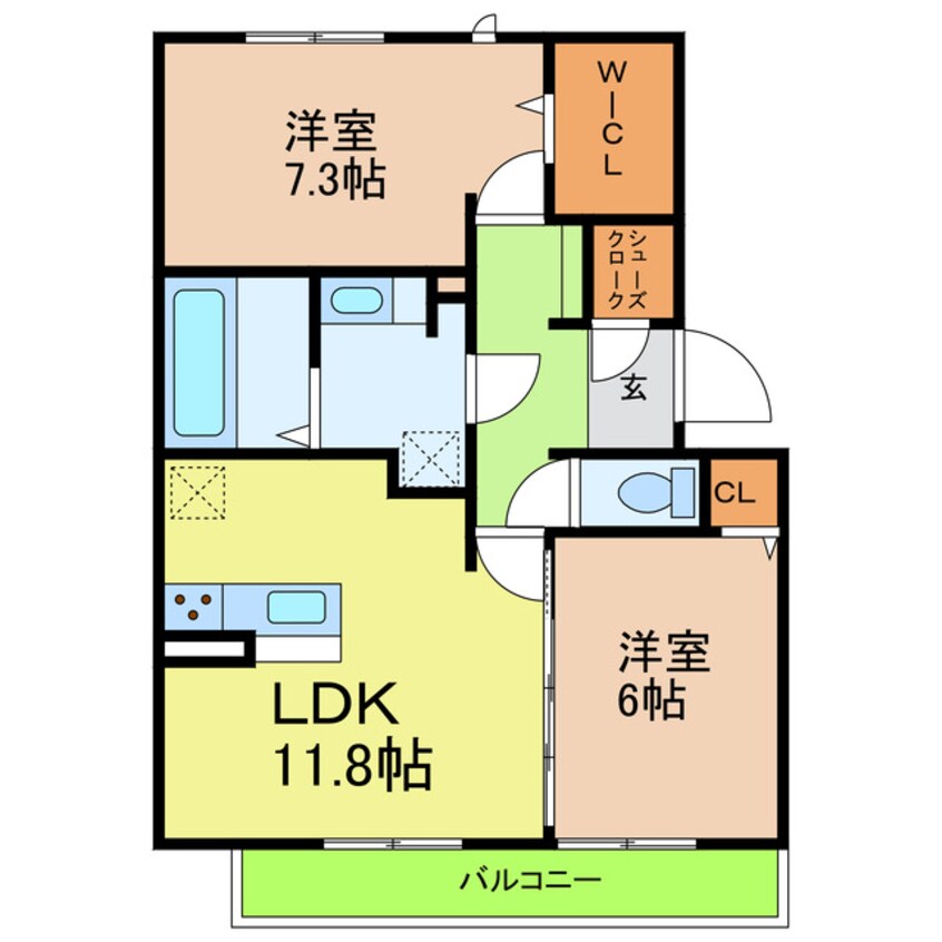 間取図 名古屋市営地下鉄東山線/上社駅 徒歩12分 1階 築10年