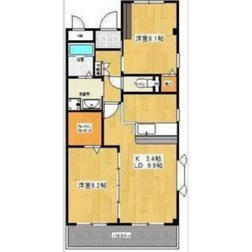 間取図 名古屋市営地下鉄東山線/星ヶ丘駅 バス30分けやき公園下車:停歩3分 2階 築18年