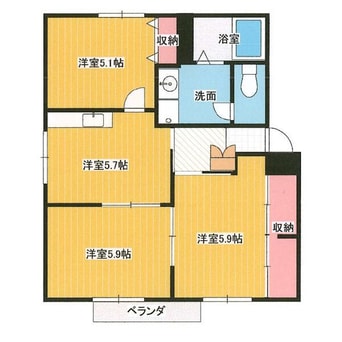 間取図 名古屋市営地下鉄東山線/星ヶ丘駅 バス26分「岩崎御岳口」停下車:停歩1分 2階 築24年