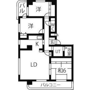 間取図 名古屋市営地下鉄東山線/星ヶ丘駅 バス14分「市バス　梅森坂口」停下車:停歩2分 2階 築26年