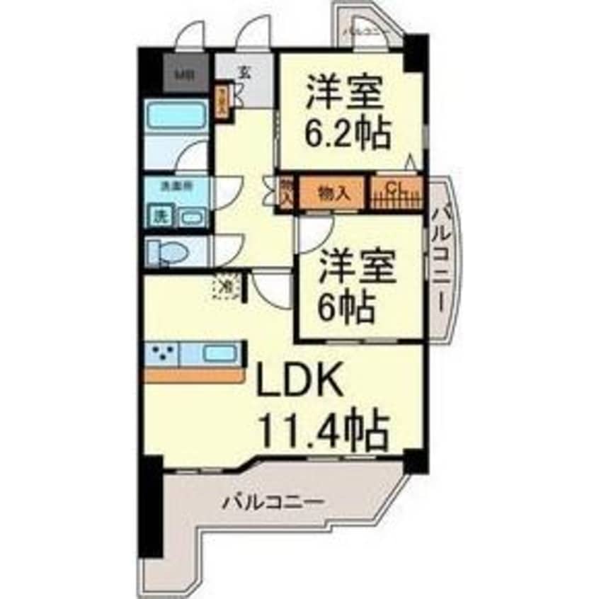 間取図 名古屋市営地下鉄東山線/一社駅 徒歩20分 2階 築21年