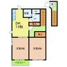 名鉄豊田線/日進駅 徒歩16分 2階 築20年 2DKの間取り