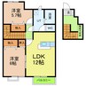 名鉄豊田線/日進駅 徒歩16分 2階 築23年 2LDKの間取り