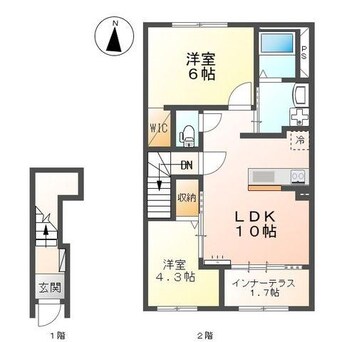 間取図 愛知高速交通東部丘陵線<リニモ>/はなみずき通駅 徒歩25分 1-2階 建築中