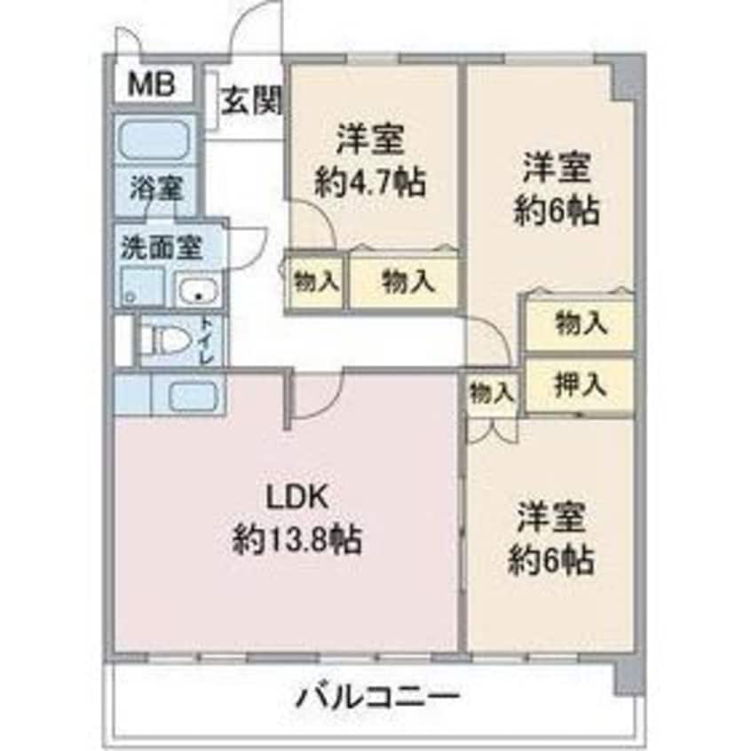 間取図 名古屋市営地下鉄東山線/本郷駅 徒歩13分 3階 築32年