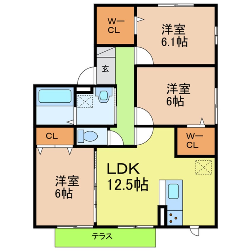 間取図 名鉄豊田線/米野木駅 徒歩12分 1階 築13年