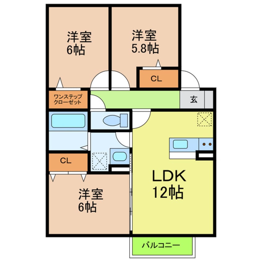 間取図 名鉄豊田線/米野木駅 徒歩11分 2階 築13年