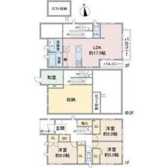 間取図 愛知高速交通東部丘陵線<リニモ>/はなみずき通駅 徒歩13分 1-2階 築13年