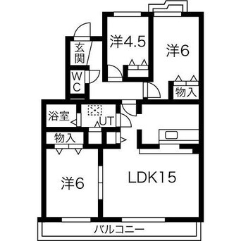 間取図 名古屋市営地下鉄東山線/藤が丘駅 徒歩11分 3階 築26年