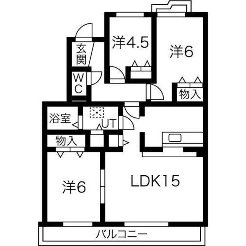 間取図 名古屋市営地下鉄東山線/藤が丘駅 徒歩11分 3階 築26年