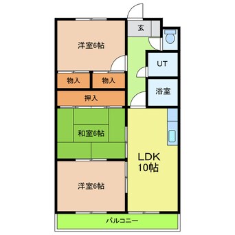 間取図 名古屋市営地下鉄鶴舞線/平針駅 徒歩24分 2階 築33年