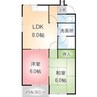 ムーニーツインクル2 2DKの間取り