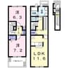 エボルシオン東光　Ｂ 2LDKの間取り