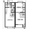 アビタシオン竹ノ山A・B 2LDKの間取り