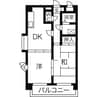 シャトー若葉 2DKの間取り