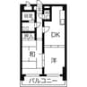 シャトー若葉 2DKの間取り
