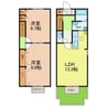 愛知高速交通東部丘陵線<リニモ>/長久手古戦場駅 徒歩17分 1階 築16年 2LDKの間取り