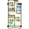 レジデンスα 2LDKの間取り