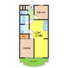 梅森坂マンション 2LDKの間取り
