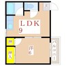 パレスピーナツ 1LDKの間取り
