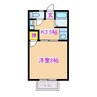 シティハイツ A棟 1Kの間取り