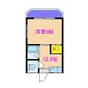 サンパティーク国分 1Kの間取り